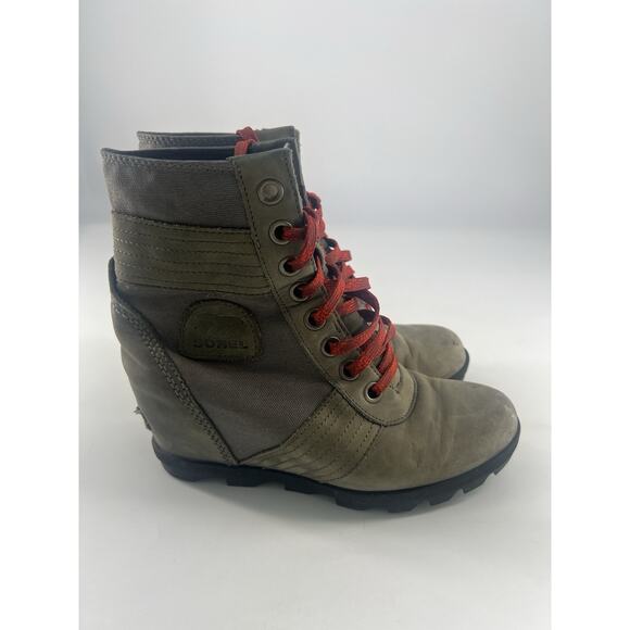 Sorel Lexie Wedge Boots Womens Size 8.5 Gray Winter Comfy Preppy Luxury Ankle - Picture 2 of 11